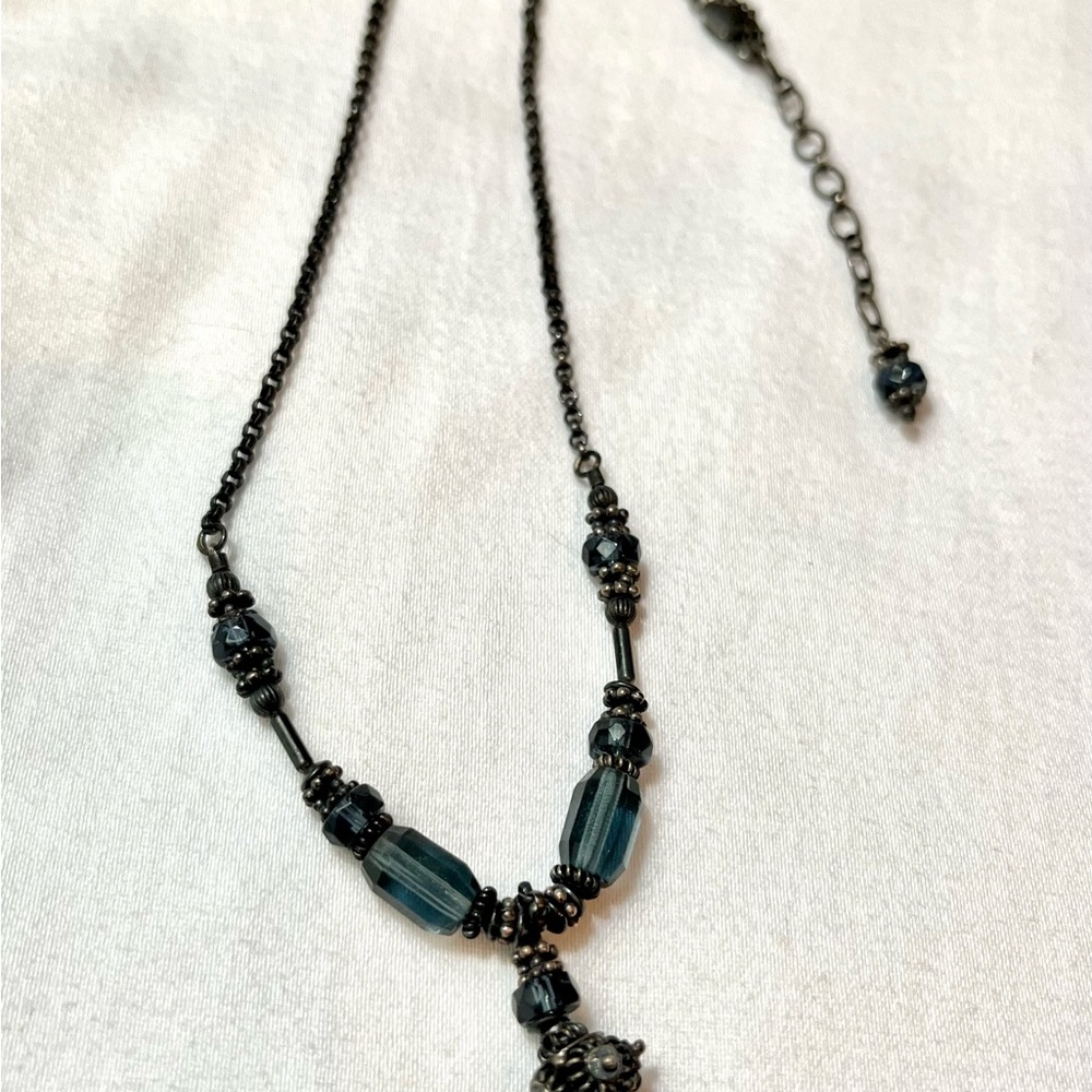 Black and Blue Beaded Necklace